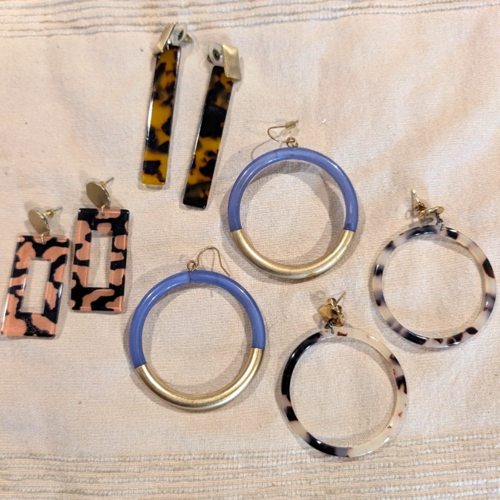 Stylish Women's Hoop and Drop Earrings Set